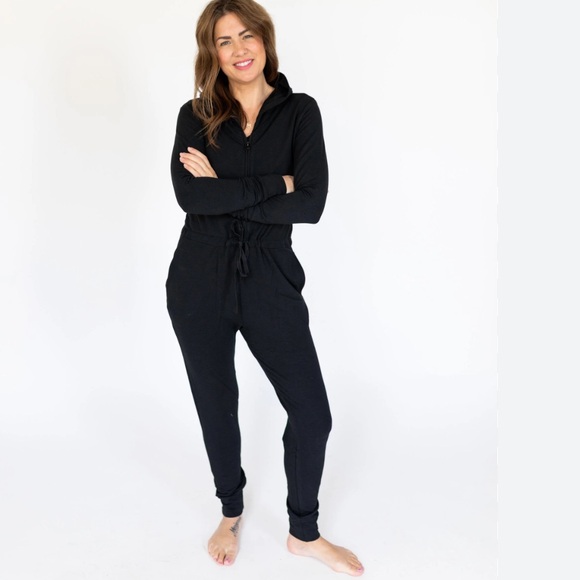 Smash + Tess Pants - Smash + Tess Black Hoodie Romper Black Medium